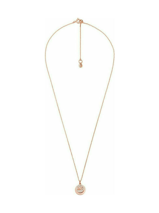 Michael Kors Necklace from Pink Gold Plated Silver with Zircon