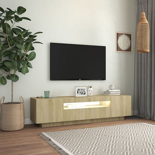 TV Stand with LED Lighting Sonoma L160xD35xH40cm