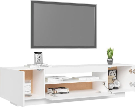 TV Stand with LED Lighting White M160xD35xH40cm