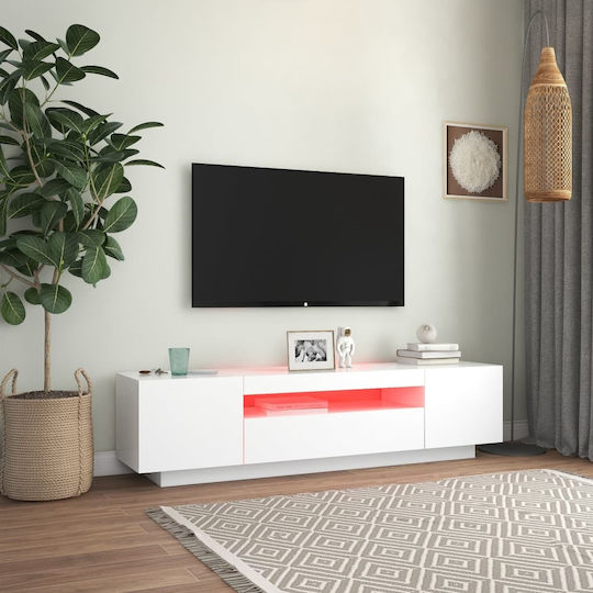 TV Stand with LED Lighting White M160xD35xH40cm