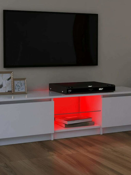 TV Stand with LED Lighting White L120xD30xH35.5cm