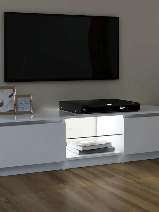 TV Stand with LED Lighting White L120xD30xH35.5cm