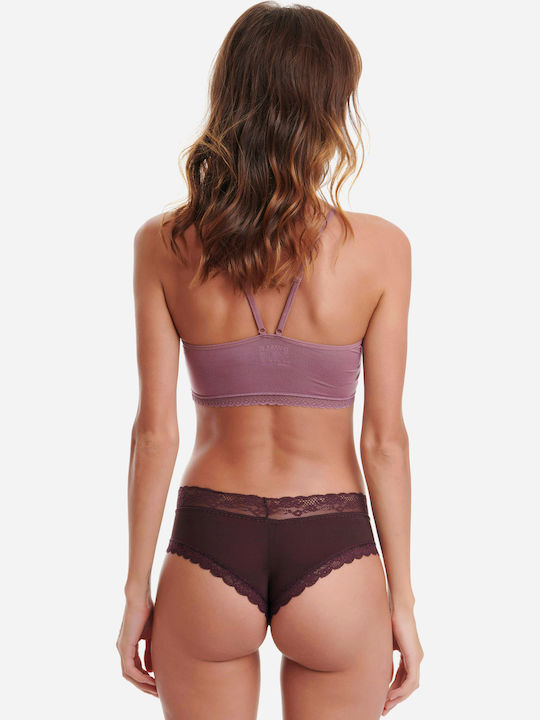 Women's Slip with Lace Purple