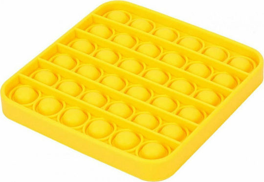 Gama Brands Τετράγωνο Pop it Fidget Σιλικόνης Κίτρινο