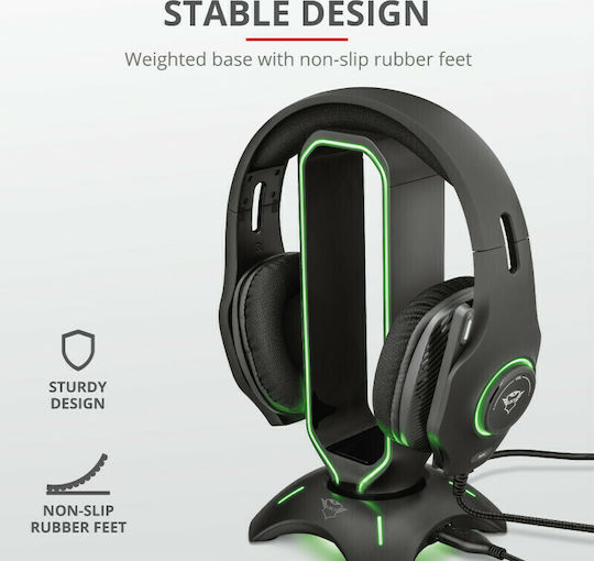 Trust GXT 265 Cintar Desktop Headphone Stand with LED Lighting and USB Port Black