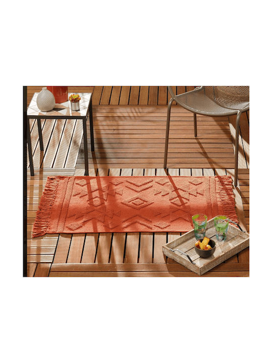 Kipper Cilaos Χαλί Ορθογώνιο Βαμβακερό με Κρόσια Terracotta 60x90cm