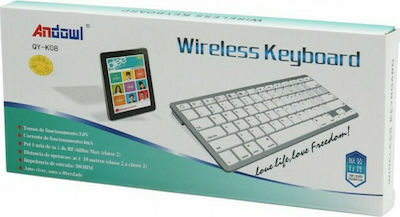 Andowl QY-K08 Wireless Bluetooth Keyboard Only English US White