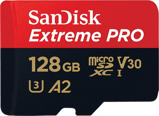 Sandisk Extreme Pro microSDXC 128GB U3 V30 A2 UHS-I 170MB/s с адаптер
