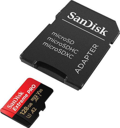 Sandisk Extreme Pro microSDXC 128GB U3 V30 A2 UHS-I 170MB/s с адаптер