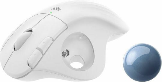 Logitech Ergo M575 Ασύρματο Εργονομικό Bluetooth Ποντίκι με Trackball Λευκό