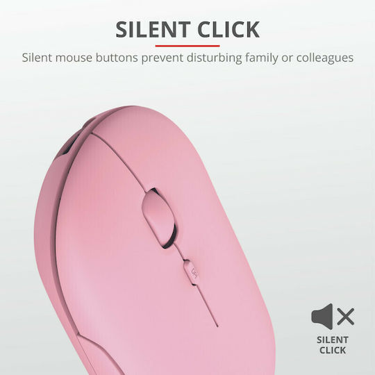 Trust Puck Rechargeable Kabellos Bluetooth Maus Rosa