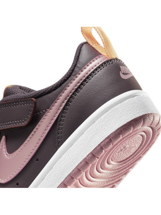 Court Court Borough Kids Sports Shoes Basketball with Hoop & Loop Closure Violet Ore / Pink Glaze
