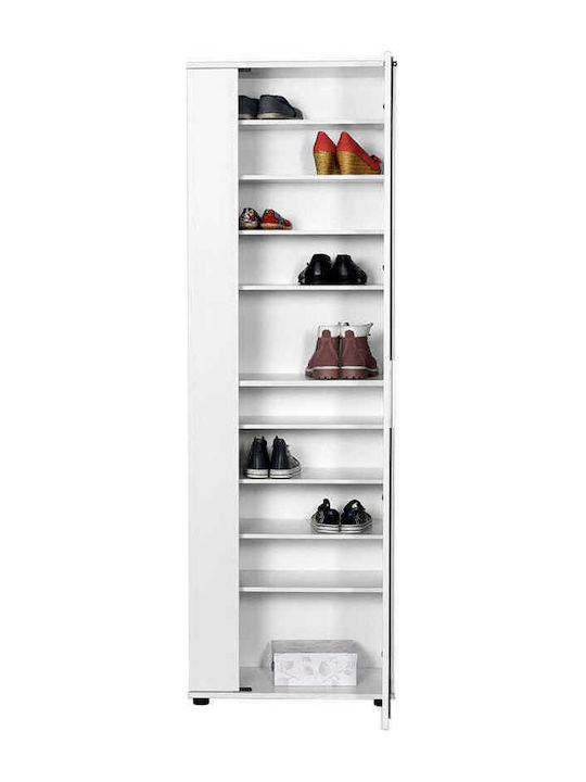 Porto Wooden Shoe Organizer with 10 Shelves White 60x36x187cm
