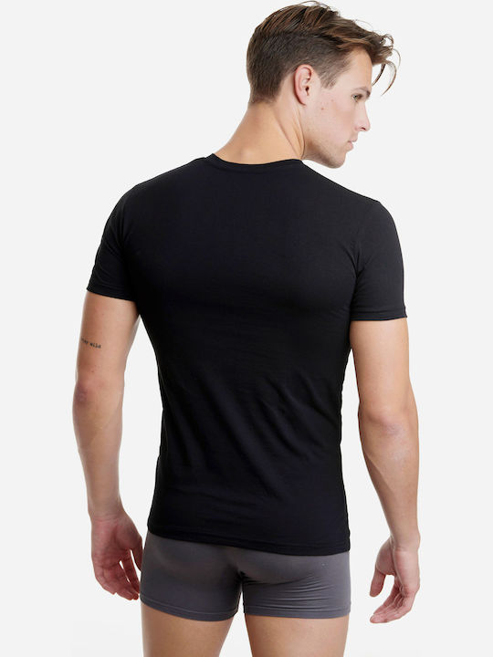 Men's Undershirt Short-sleeved in Black Color