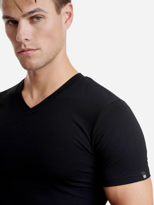 Men's Undershirt Short-sleeved in Black Color