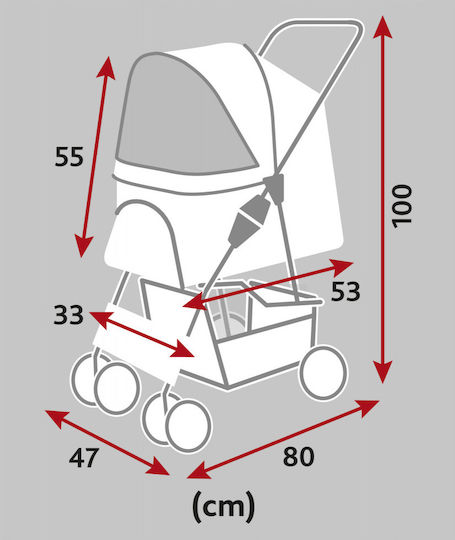 Trixie Buggy Количка за пренасяне на куче / за котка до 15кг Сив Д80xШ47xВ100см.