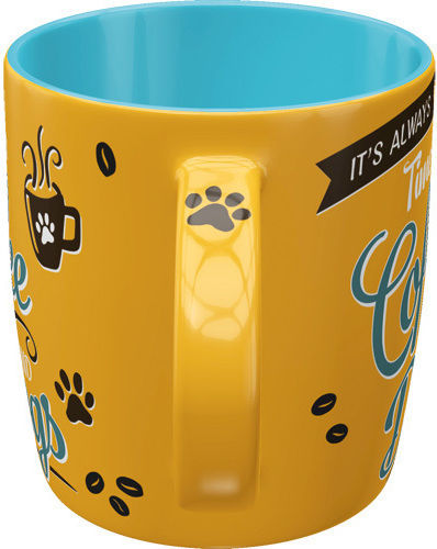 Nostalgic Art Coffee and Dogs Cană Ceramică Galbenă 330ml