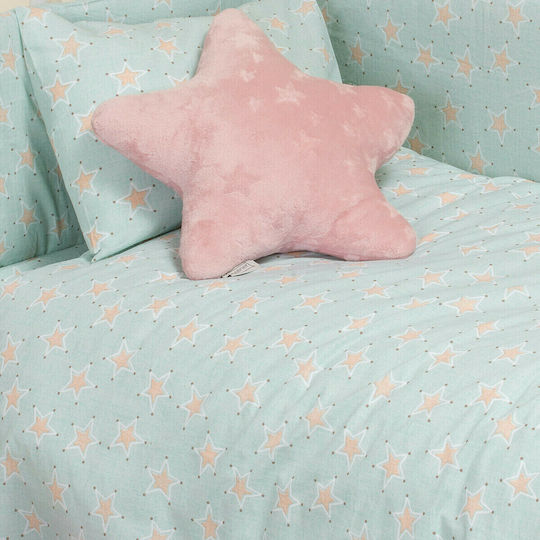 Melinen Mini Stars Baby Sheet Cradle Cotton Light Blue 85x110cm