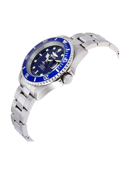 Invicta Pro Diver Мъжки Часовник 40мм Автоматичен със Сребърна Метална Гривна