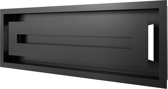 Kratki Ορθογώνια Περσίδα Τζακιού 49x17cm Μαύρη