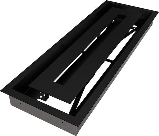 Kratki Ορθογώνια Περσίδα Τζακιού 49x17cm Μαύρη