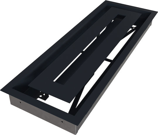 Kratki Ορθογώνια Περσίδα Τζακιού 49x17cm Γκρι