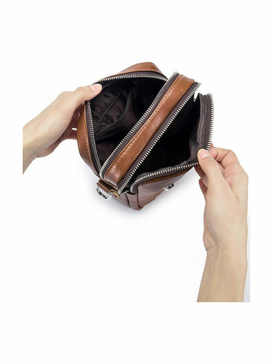 DJB-09 Leather Men's Bag Shoulder / Crossbody Brown