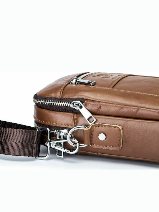 DJB-09 Leather Men's Bag Shoulder / Crossbody Brown