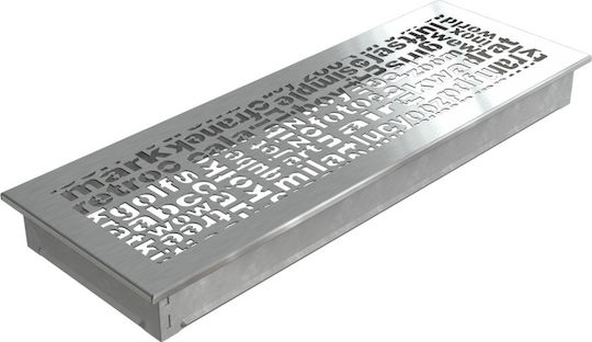 Kratki Rectangular Fireplace Air Shutter Inox 49x17cm