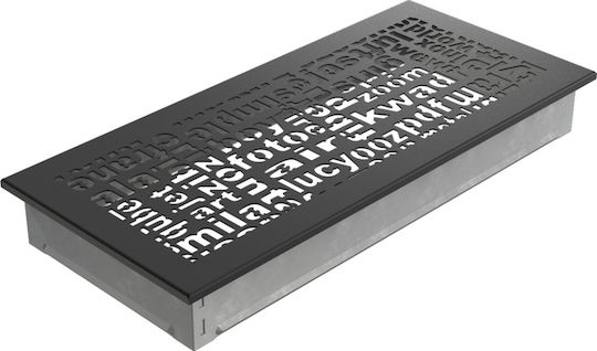 Kratki Ορθογώνια Περσίδα Τζακιού 37x17cm Μαύρη