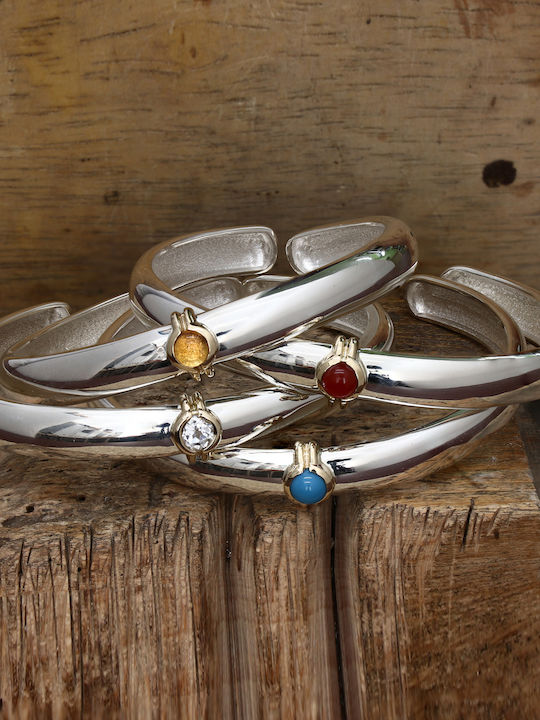 Bracelet Handcuff 14K Silver 925° & 14K Gold with Citrine (P-47804) / 14K Silver 925° & 14K Gold bracelet (P-47804) / 14K Gold