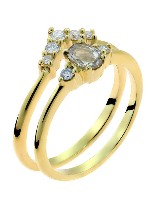 18K Gold Series Ring with Diamonds (Triantopoulos) / 18K Yellow Gold