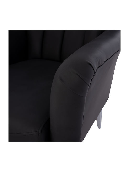 Chesterfield Bergère din Piele Ecologică Negru 87x88x100cm