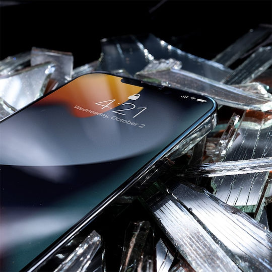Crong 7D Nano Flexible Black 0.3mm Full Glue Full Face Tempered Glass (iPhone 17e / 16e / 14 / 13 / 13 Pro) CRG-7DNANO-IP13P