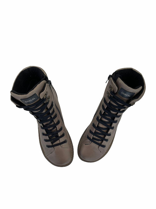 Leather Women's Ankle Boots Taupe