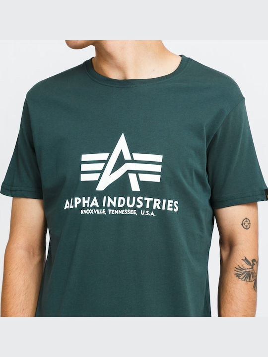 Basic Print T-Shirt Grün