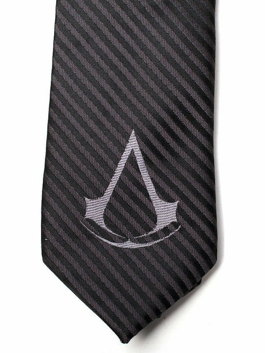 Difuzed Assassins Creed Herren Krawatte Synthetisch Gedruckt in Schwarz Farbe