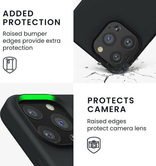 KWmobile Hard Rubber Umschlag Rückseite Silikon Schwarz (iPhone 13 Pro)