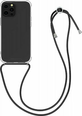 KWmobile Crossbody Silicone Back Cover with Strap Transparent / Black (iPhone 13 Pro)