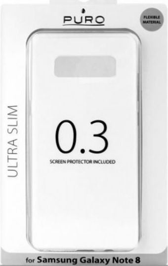 Puro Задна корица Силикон 0.3мм Прозрачен (Galaxy Note 8)