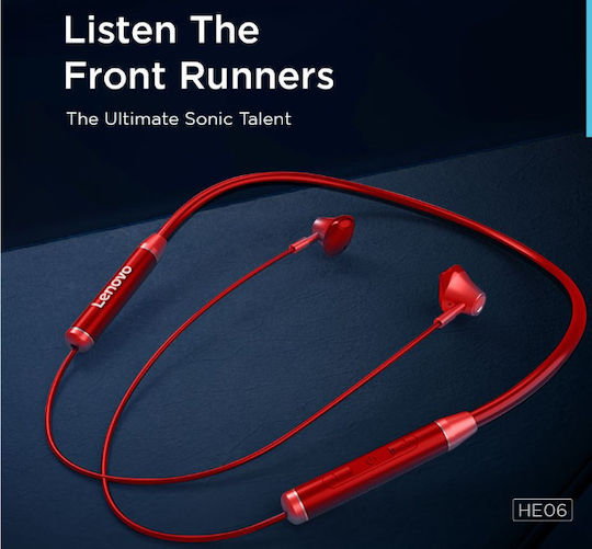 Lenovo HE06 In-ear Bluetooth Handsfree Ακουστικά Κόκκινα