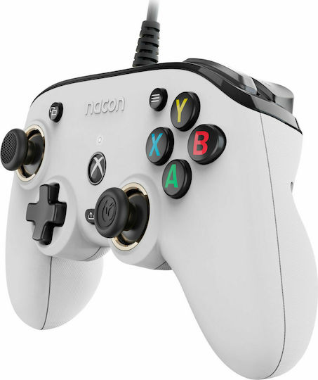 Nacon Pro Compact Ενσύρματο Gamepad για PC / Xbox One / Xbox Series White