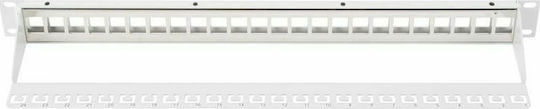 Digitus Patch Panel Keystone για Rack 1U 19" 24 Θυρών Γκρι