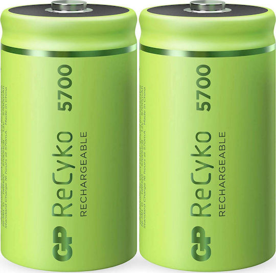 GP Batteries Recyko+ Επαναφορτιζόμενες Μπαταρίες D Ni-MH 5700mAh 1.2V 2τμχ