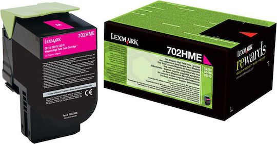 Lexmark 70C2HME Original Toner Laser Printer Magenta High Yield 3000 Pages