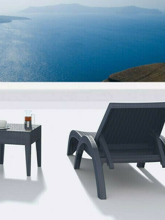Miami Auxiliary Outdoor Free Standing Rattan Table Gray 45x45x45cm