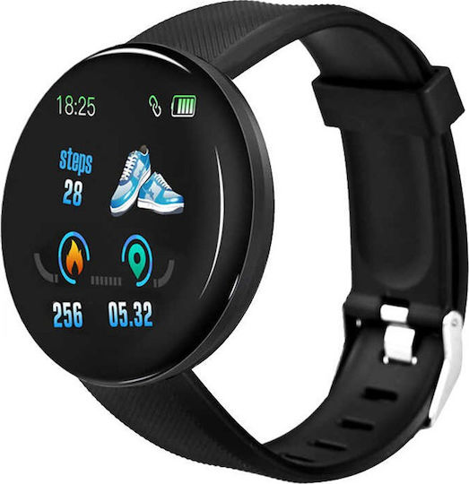 D18 Smartwatch with Heart Rate Monitor (Black)