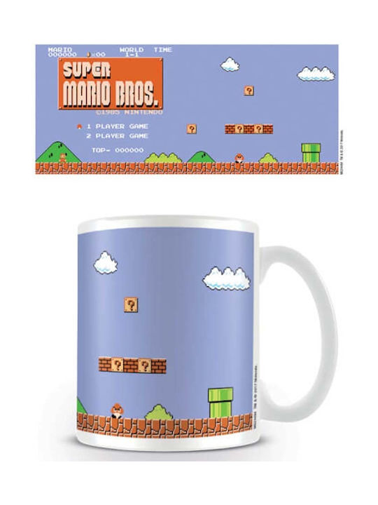 Pyramid International Super Mario Bros - Retro Title Mug Ceramic Blue 315ml