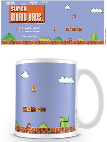 Pyramid International Super Mario Bros - Retro Title Mug Ceramic Blue 315ml