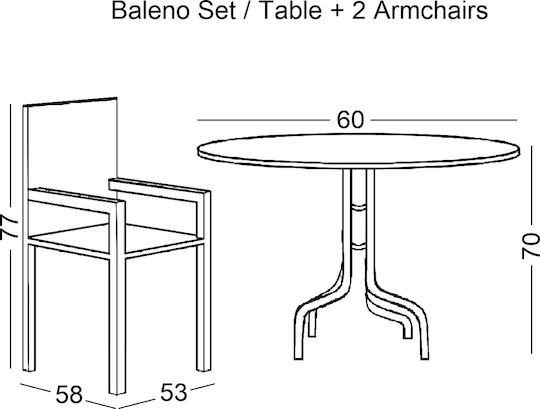 Dining Room Set 3 Pieces Anthracite